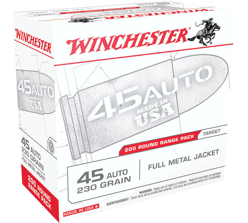 Ammunition Winchester 356 ft lbs 45ACP WIN USA45W          45      230 FMJ        200/03