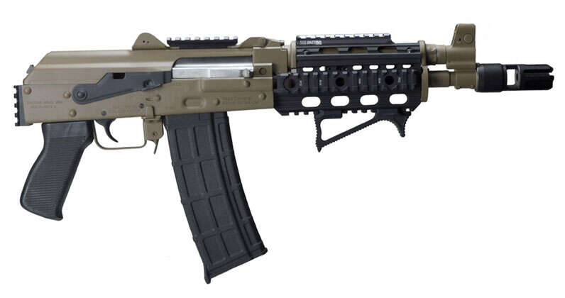 Handguns Zastava ZPAP M85 223Rem|5.56NATO ZAS ZPAP85 5.56 FDE TOP REAR & QUAD RAIL 30RD • Model: ZPAP M85