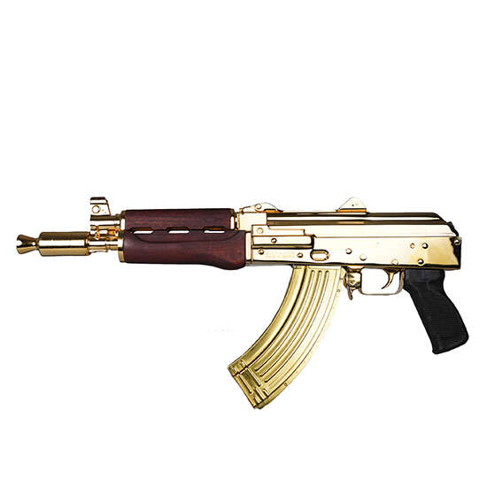 Handguns Zastava ZPAP M70 7.62x39mm ZAS ZPAP92 7.62X39 GOLD PLATED SERBIAN RED WOOD • Model: ZPAP M70